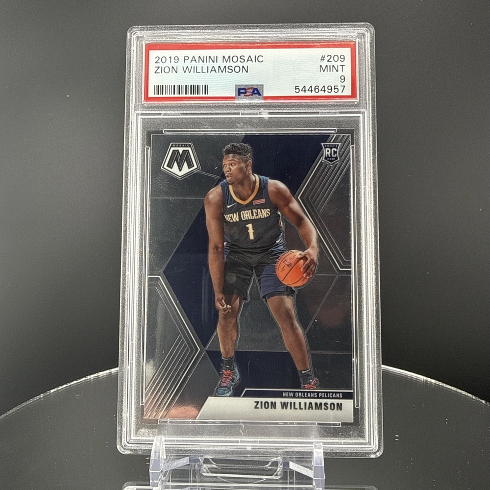 2019 Panini Mosaic #209 Zion Williamson RC Rookie PSA 9 Mint – Pelicans